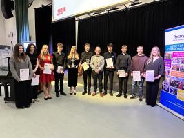 Young Musician competitors and winners with President Doug Milne
